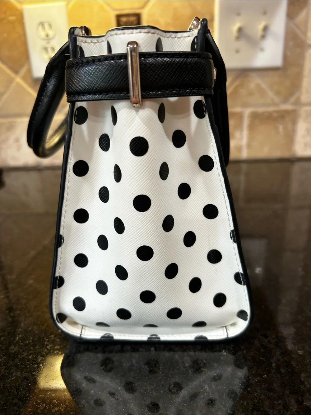 Kate Spade  Black and White Polka Dot Satchel